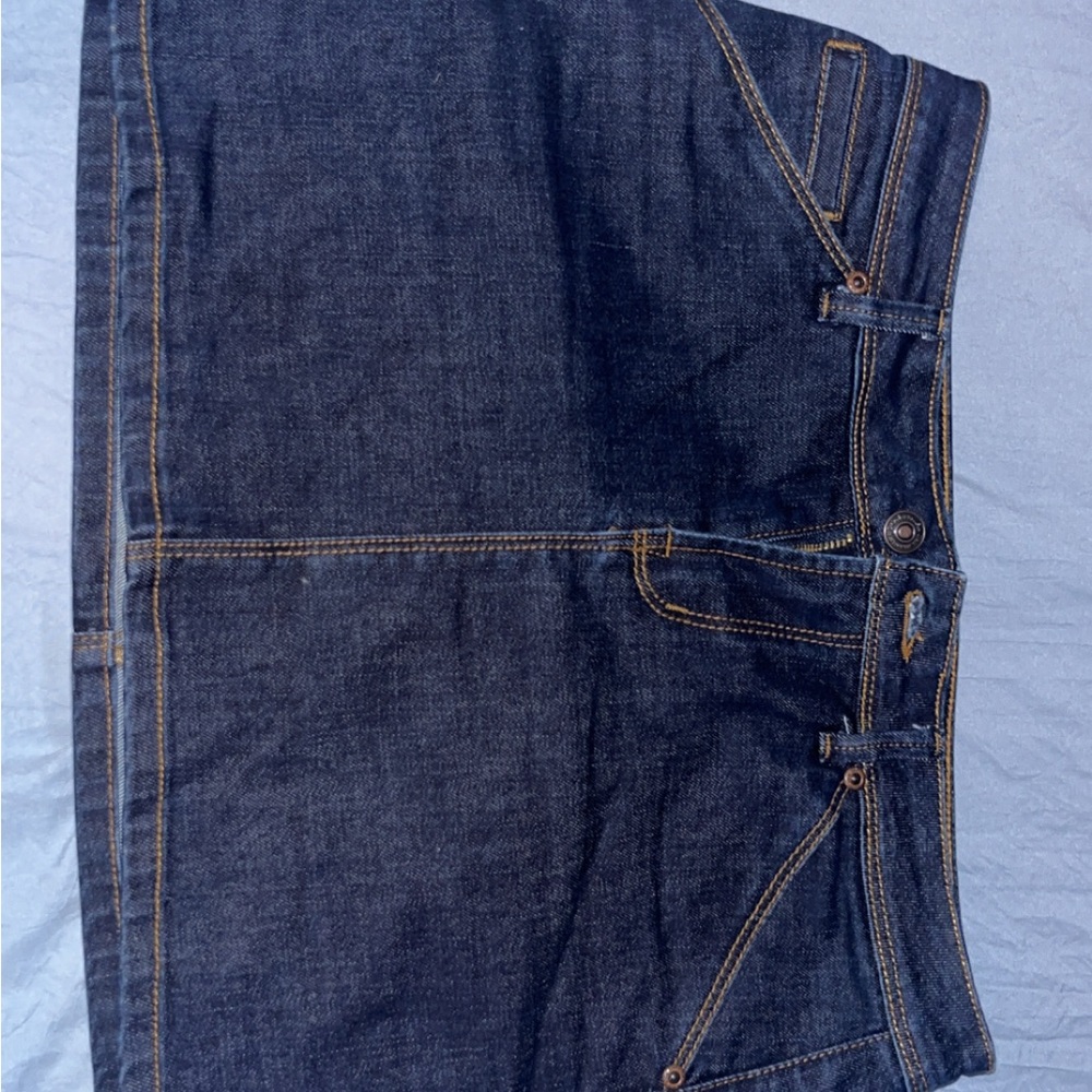 Dark Blue Denim skirt and olive green skirt
